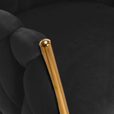 Silla 4Rico QS-GW06G negra — detalle del reposabrazos