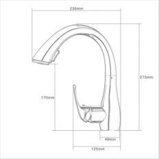 Black Kelelife battery with pull-out shower to the kitchen sink