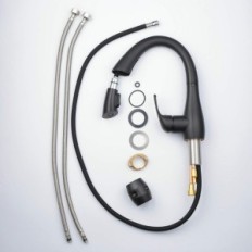 Batteria nera KELLIFE con doccia estraibile al lavello della cucina