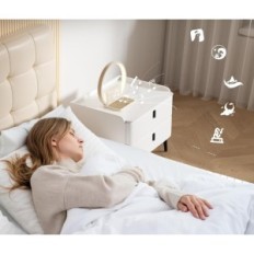 blonbar-Nachtlampe mit Wecker und einem kabellosen 10W-Ladegerät