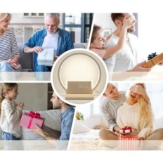 blonbar nakts lampa ar modinātāju un 10W bezvadu lādētāju