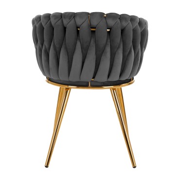 Silla 4Rico QS-GW06G gris — vista trasera