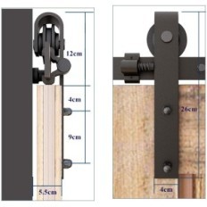 Conjunto de acessórios CCJH para portas deslizantes 200 cm para estável