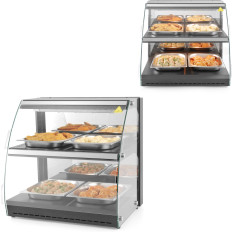Vitrine de chauffage pour réchauffer et présenter des plats en quartz, largeur 650 mm.