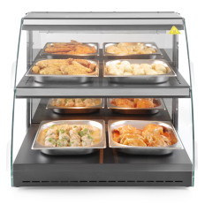 Vitrine de chauffage pour réchauffer et présenter des plats en quartz, largeur 650 mm.