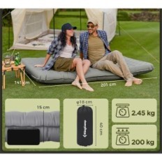 Sleeping Mat Kingcamp Camping 2 inimesele 201x141x15 cm mugav ja kerge