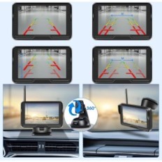 AirPux AHD 170 ° Telecamera inversa con monitoraggio e LED, utilizzato