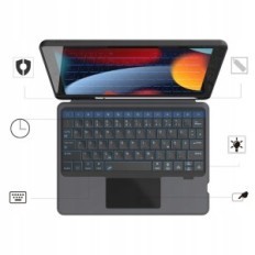 Fodral med QWERTZ Roofei-tangentbord för iPad 10,2 tums IPAP-luft 3 och PRO 10,5