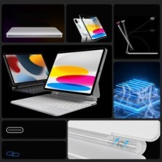 Used Case with NINMIN keyboard for iPad 11 / 10.9 generation, Azerty Bluetooth