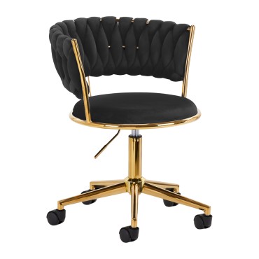 Fauteuil pivotant 4Rico QS-GW01G noir — vue latérale