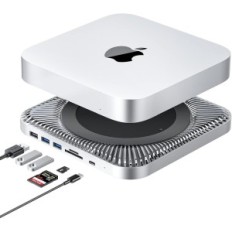 HUB USB-C com alojamento de disco rígido para Mac Mini M1 Extensão de porta e espaço para disco SSD, perfeita ajuste para Mac Mi
