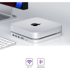 USB-C mezgls ar cietā diska korpusu Mac Mini M1 ostas paplašināšanai un vietai SSD diska, kas ir ideāli piemērots Mac Mini