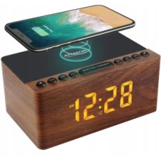 Digitális Anjank fa ébresztőóra rádió vezeték nélküli töltéssel, 10 W USB port Post- kiállítás