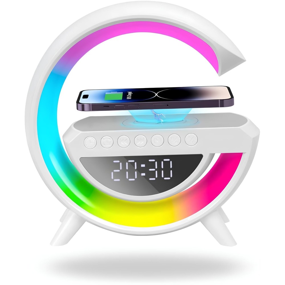 Riasztóóra fény- és Bluetooth hangszóróval, intelligens LED asztali lámpa