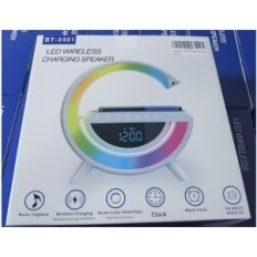 Reloj despertador con altavoz de luz y bluetooth, lámpara de mesa LED inteligente
