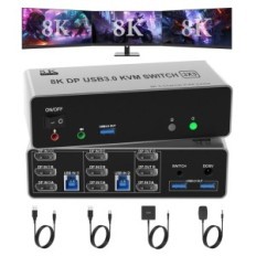 KVM CBCUYLE 8K interruttore a 60 Hz 3 monitor 2 computer 4K a 144 Hz