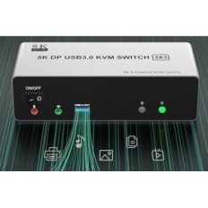 KVM CBCUYLE 8K-schakelaar op 60 Hz 3 Monitoren 2 Computers 4K op 144 Hz