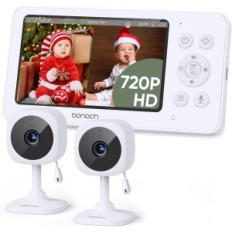 Bonoch Electronic Nanny, 2 telecamere, 4,3 pollici, 720p, senza Wi-Fi, 4000 mAh