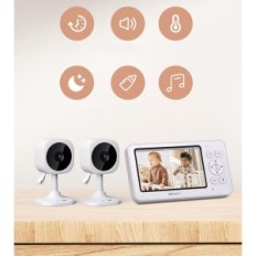 Bonoch Electronic Nanny, 2 kamerat, 4,3 tuumaa, 720p, ilman Wi-Fi, 4000 mAh