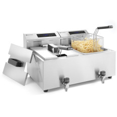 Friteuse avec panneau numérique Mastercook avec robinet 2x8L 2x3500W