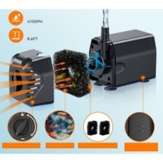 Pond sūknis ar saules paneli biling AJS095 20W 1512 l / h kabeļi 5m