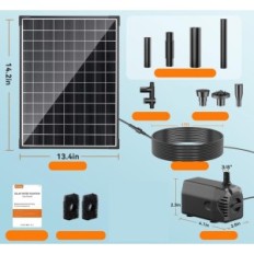 Upotrijebljena pumpa za ribnjak s solarnim pločama