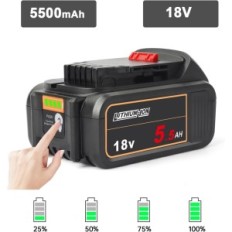 WTL 2 x DCB200 bateria removível, 5,5 ah, 5500 mAh, 18V, para Dwalt usado