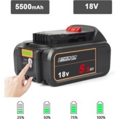 WTL 2 X DCB200 batteria rimovibile, 5,5 Ah, 5500 mAh, 18 V, per Dewalt utilizzato