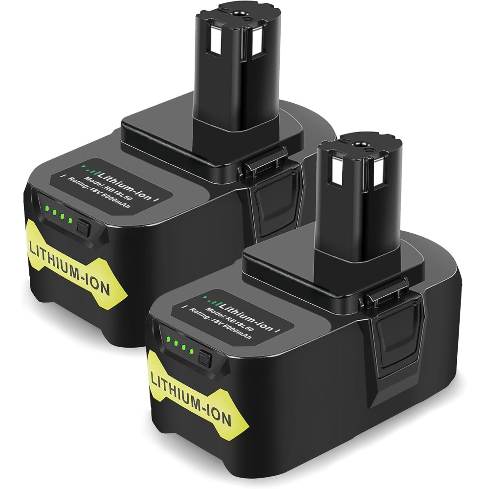 Αφαιρούμενη μπαταρία Asuncell Lighium-Ion RB18L50 18V 5.0Ah για Ryobi, 2 τεμ. Χρησιμοποιείται