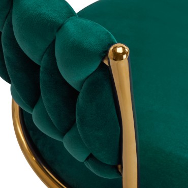 Cadeira giratória 4Rico QS-GW01G verde — close-up do encosto