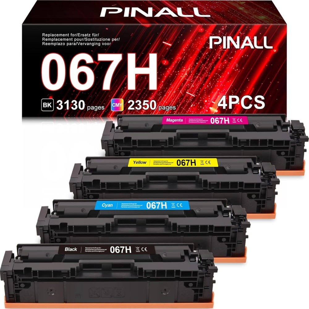 Pinall 067h toner, compatibel met Canon I-Sensys MF657CDW, MF655CDW, 4 stks.