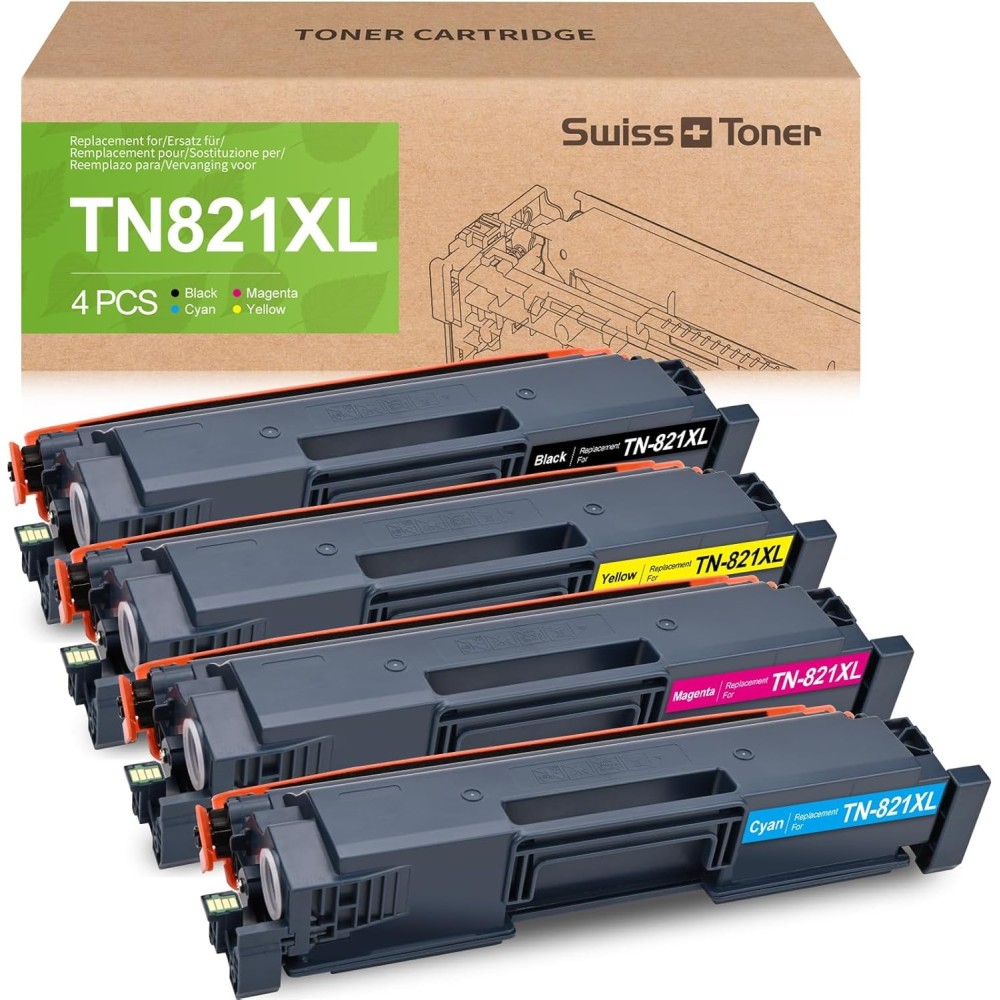 Toner Swiss TN-821XL, 4 stks (zwart, blauw, geel, paars)