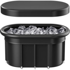 Yuanny inflatable folding bathtub black mobile bathtub to relax at home or on a plot