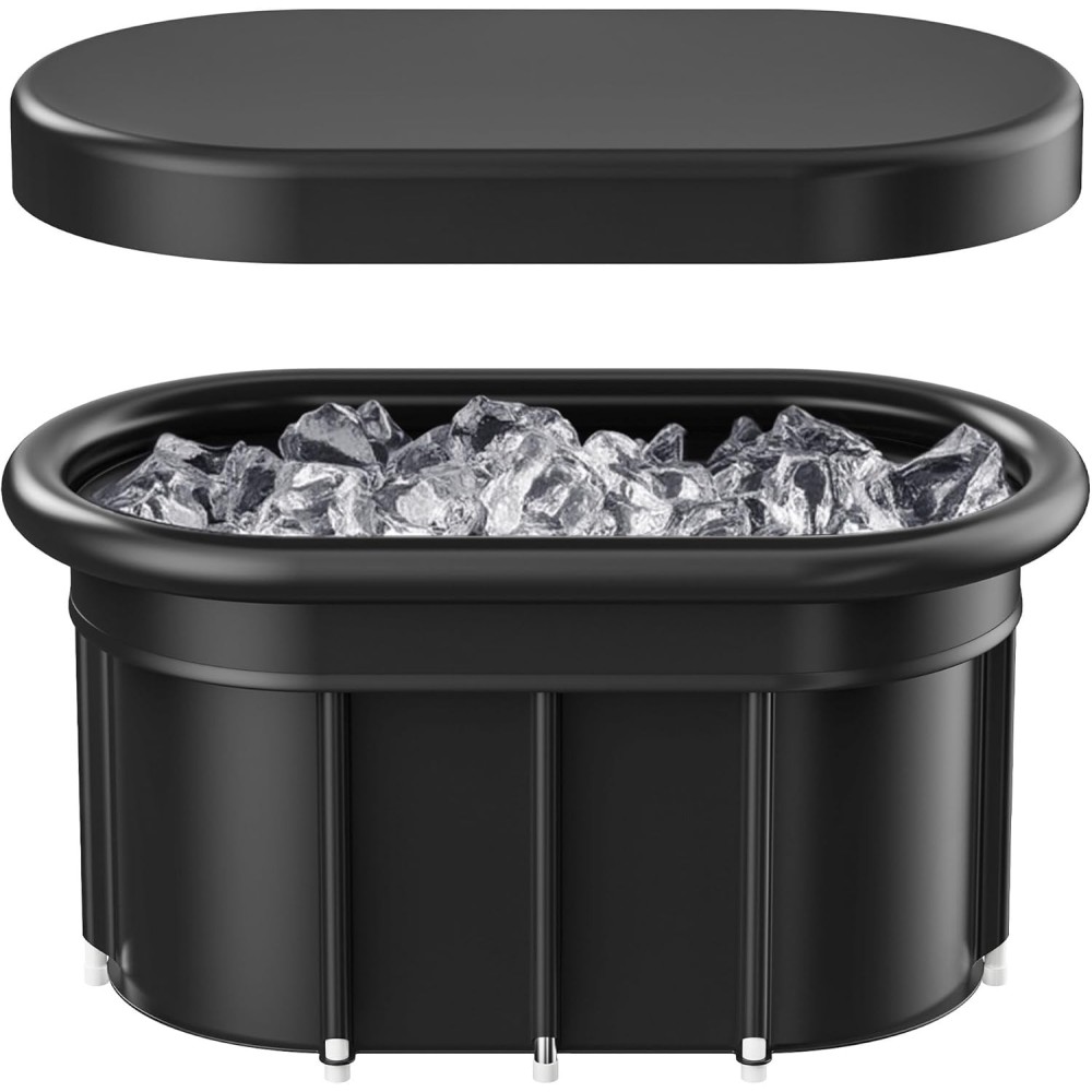 Yuanny inflatable folding bathtub black mobile bathtub to relax at home or on a plot