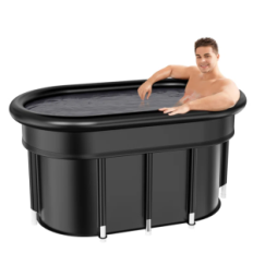 Yuanny-aufblasbare Klappbadewanne Black Mobile Badewanne, um sich zu Hause zu entspannen oder auf einem Grundstück zu entspannen