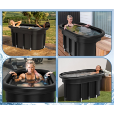 Yuanny Oppblåsbare Folding Bathtub Black Mobile Bathtub for å slappe av hjemme eller på et tomt