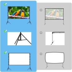 Towond projection screen, 100 inches, 16: 9, 4K, 87 "W. 49" exhibition high