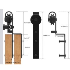 Encaixes para portas de correr Boniklub, 125 cm