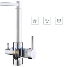 Batterie rotative de style chrome de Kokbon à 360 ° Kokbon avec contrôle de flux d'eau pratique