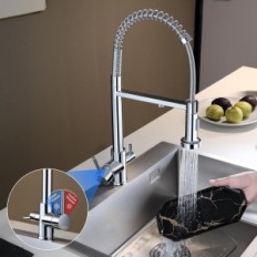 Kokbon 360 ° Kokbon Bather Chrome Style Rotary Battery met handige waterstroomcontrole