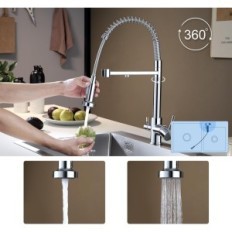 KOKBONON 360 ° Kassiga Kromi stiilis pöörleva aku koos mugava veevoolu juhtimisega