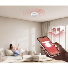 Czujnik dymu PHYSEN WLAN, opakowanie 6 sztuk bezprzewodowe czujniki z alarmem dymu i aplikacją, do ochrony domu i biura