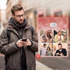 Czujnik dymu PHYSEN WLAN, opakowanie 6 sztuk bezprzewodowe czujniki z alarmem dymu i aplikacją, do ochrony domu i biura