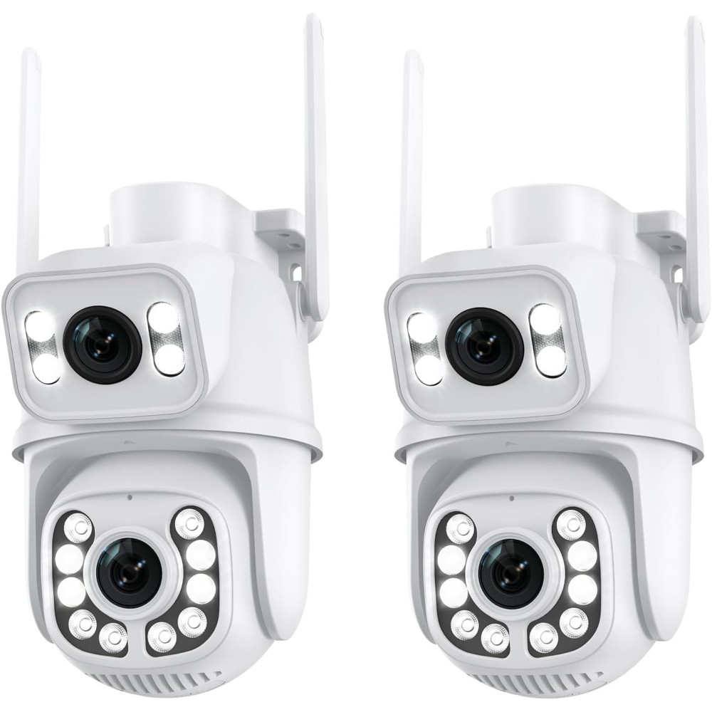 ANBIUX, 5W, 12V, Wi-Fi Telecamera di monitoraggio, compatibile con Alex, 2 PCS.