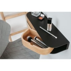 Scaffale sospeso Valiai con 2 cassetti, nero / quercia, scaffale per decorazioni