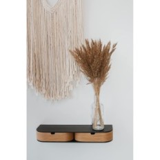 Scaffale sospeso Valiai con 2 cassetti, nero / quercia, scaffale per decorazioni