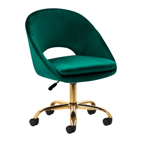 Cadeira giratória 4Rico QS-MF18G veludo verde