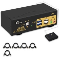 KVM CKLUU 2x2 controller USB 3.0 HDMI 2.1, 8K at 60 Hz 4K at 144 Hz