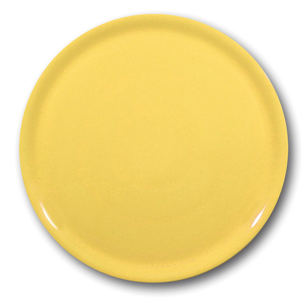 Placa durável da pizza com o amarelo de porcelana 330mm do amarelo - 6pcs.