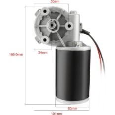 Motor s prijenosom SourcingMap D63R-2480-100R, 100 rpm, 24V, 80 W